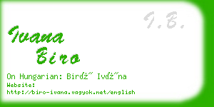 ivana biro business card